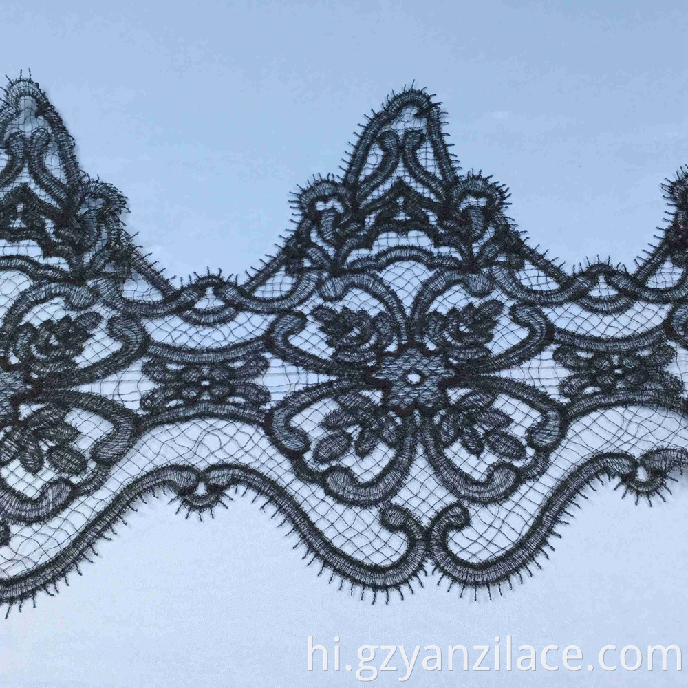 Black Vintage Crochet Guipure Lace Trim